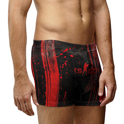 Трусы-боксеры мужские CS GO black red brushes, цвет: 3D-принт — фото 2