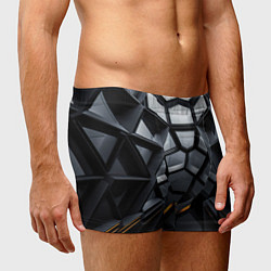 Трусы-боксеры мужские Объемная черная конструкция, цвет: 3D-принт — фото 2