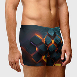 Трусы-боксеры мужские Объемные кубы со светом, цвет: 3D-принт — фото 2