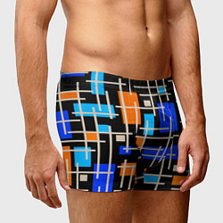 Трусы-боксеры мужские Разноцветная прямоугольная абстракция, цвет: 3D-принт — фото 2