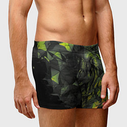 Трусы-боксеры мужские Зеленая абстрактная текстура, цвет: 3D-принт — фото 2