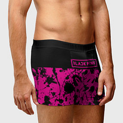 Трусы-боксеры мужские Black pink - emblem - pattern - music, цвет: 3D-принт — фото 2