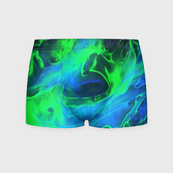 Трусы-боксеры мужские Зеленый и синий дым, цвет: 3D-принт