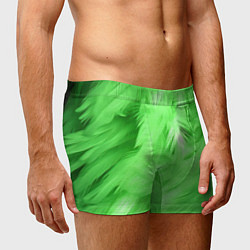 Трусы-боксеры мужские Зеленые абстрактные листья, цвет: 3D-принт — фото 2