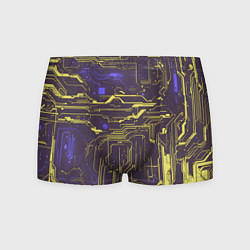Мужские трусы Кибер схемы Жёлтый и фиолетовый
