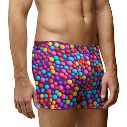 Трусы-боксеры мужские Паттерн разноцветные шарики - нейросеть, цвет: 3D-принт — фото 2