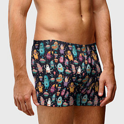 Трусы-боксеры мужские Весёлые монстры на вечеринке, цвет: 3D-принт — фото 2