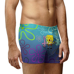 Трусы-боксеры мужские Spongebob workout, цвет: 3D-принт — фото 2