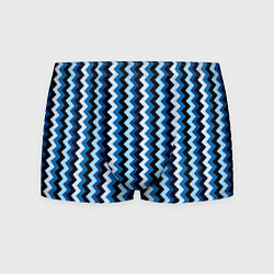 Трусы-боксеры мужские Ломаные полосы синий, цвет: 3D-принт