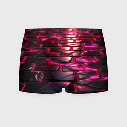 Трусы-боксеры мужские Неоновые фиолетовые и розовые камни, цвет: 3D-принт