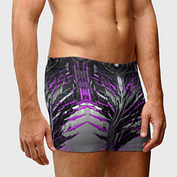 Трусы-боксеры мужские Киберпанк доспех фиолетовый, цвет: 3D-принт — фото 2