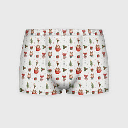 Трусы-боксеры мужские Милые оленята в кружках, цвет: 3D-принт