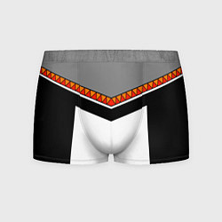Трусы-боксеры мужские Углы и треугольники: оранжевый и красный, цвет: 3D-принт
