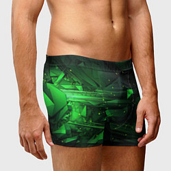 Трусы-боксеры мужские Преобразования зеленого в абстракции, цвет: 3D-принт — фото 2