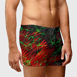 Трусы-боксеры мужские Зелёные трещины узоры, цвет: 3D-принт — фото 2