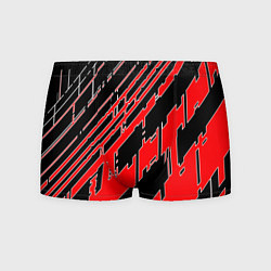 Трусы-боксеры мужские Киберпанк линии красные, цвет: 3D-принт