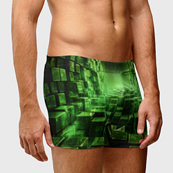 Трусы-боксеры мужские Зеленые квадраты в лабиринте, цвет: 3D-принт — фото 2