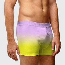 Трусы-боксеры мужские Бледно-розовый и ярко-желтый градиент, цвет: 3D-принт — фото 2