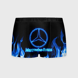 Трусы-боксеры мужские Mercedes-benz blue neon, цвет: 3D-принт