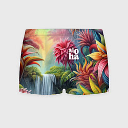 Трусы-боксеры мужские Гавайские тропические цветы - алоха, цвет: 3D-принт