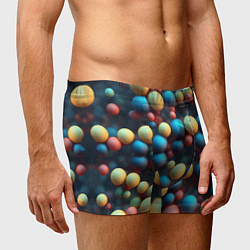 Трусы-боксеры мужские Разноцветные шарики молекул, цвет: 3D-принт — фото 2