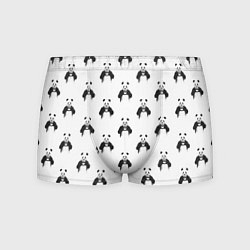 Трусы-боксеры мужские Panda love - pattern, цвет: 3D-принт