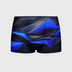 Трусы-боксеры мужские Black and blue abstract background sport style, цвет: 3D-принт
