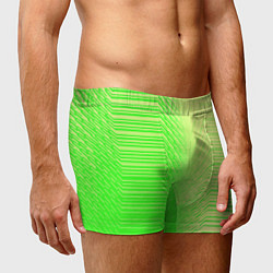 Трусы-боксеры мужские Зелёные градиентные линии, цвет: 3D-принт — фото 2