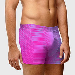 Трусы-боксеры мужские Розовые градиентные линии, цвет: 3D-принт — фото 2