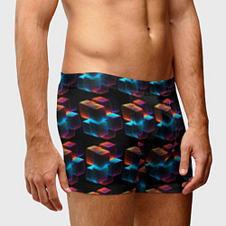 Трусы-боксеры мужские Разноцветные неоновые кубы, цвет: 3D-принт — фото 2