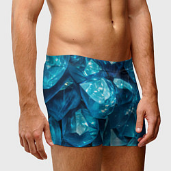 Трусы-боксеры мужские Голубой камень апатит - текстура, цвет: 3D-принт — фото 2