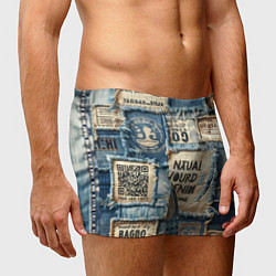 Трусы-боксеры мужские I love Barcelona - пэчворк, цвет: 3D-принт — фото 2