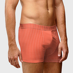 Трусы-боксеры мужские Полосатый розово-оранжевый, цвет: 3D-принт — фото 2