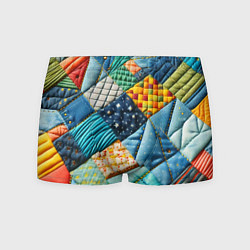 Трусы-боксеры мужские Лоскутное одеяло - пэчворк, цвет: 3D-принт