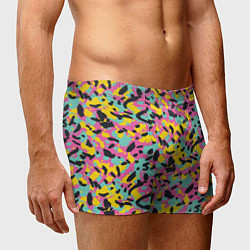 Трусы-боксеры мужские Пиксельный камуфляжный паттерн в неоновых цветах, цвет: 3D-принт — фото 2