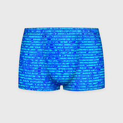 Трусы-боксеры мужские Яркий голубой абстрактный полосатый, цвет: 3D-принт