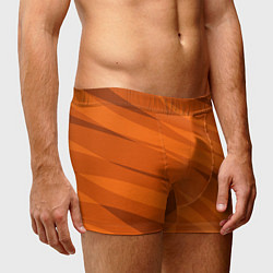 Трусы-боксеры мужские Тёмный оранжевый полосами, цвет: 3D-принт — фото 2