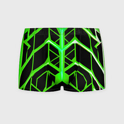 Трусы-боксеры мужские Green lines on a black background, цвет: 3D-принт