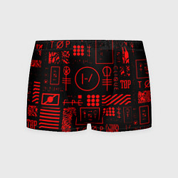 Трусы-боксеры мужские Twenty one pilots pattern rock, цвет: 3D-принт