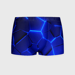 Трусы-боксеры мужские Текстура темных синих неоновые плиты, цвет: 3D-принт