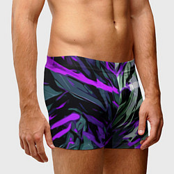 Трусы-боксеры мужские Хаотичная чёрно-фиолетово абстракция, цвет: 3D-принт — фото 2