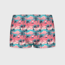 Трусы-боксеры мужские Летний закат на море паттерн-текстура, цвет: 3D-принт