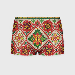 Трусы-боксеры мужские Классические русские узоры и орнамент, цвет: 3D-принт