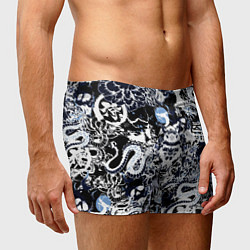 Трусы-боксеры мужские Японский самурай и драконы, цвет: 3D-принт — фото 2