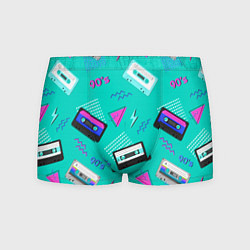 Трусы-боксеры мужские Бирюзовая кассета из 90-х, цвет: 3D-принт