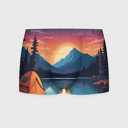 Мужские трусы В лесу с палаткой