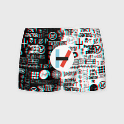 Трусы-боксеры мужские Twenty one pilots glitch pattern, цвет: 3D-принт