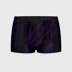 Трусы-боксеры мужские Фиолетовые точки на чёрном фоне, цвет: 3D-принт