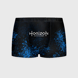 Трусы-боксеры мужские Horizon: Zero Dawn синие брызги красок, цвет: 3D-принт