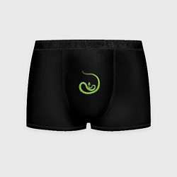 Трусы-боксеры мужские Символ Нового 2025 года зеленая змея, цвет: 3D-принт